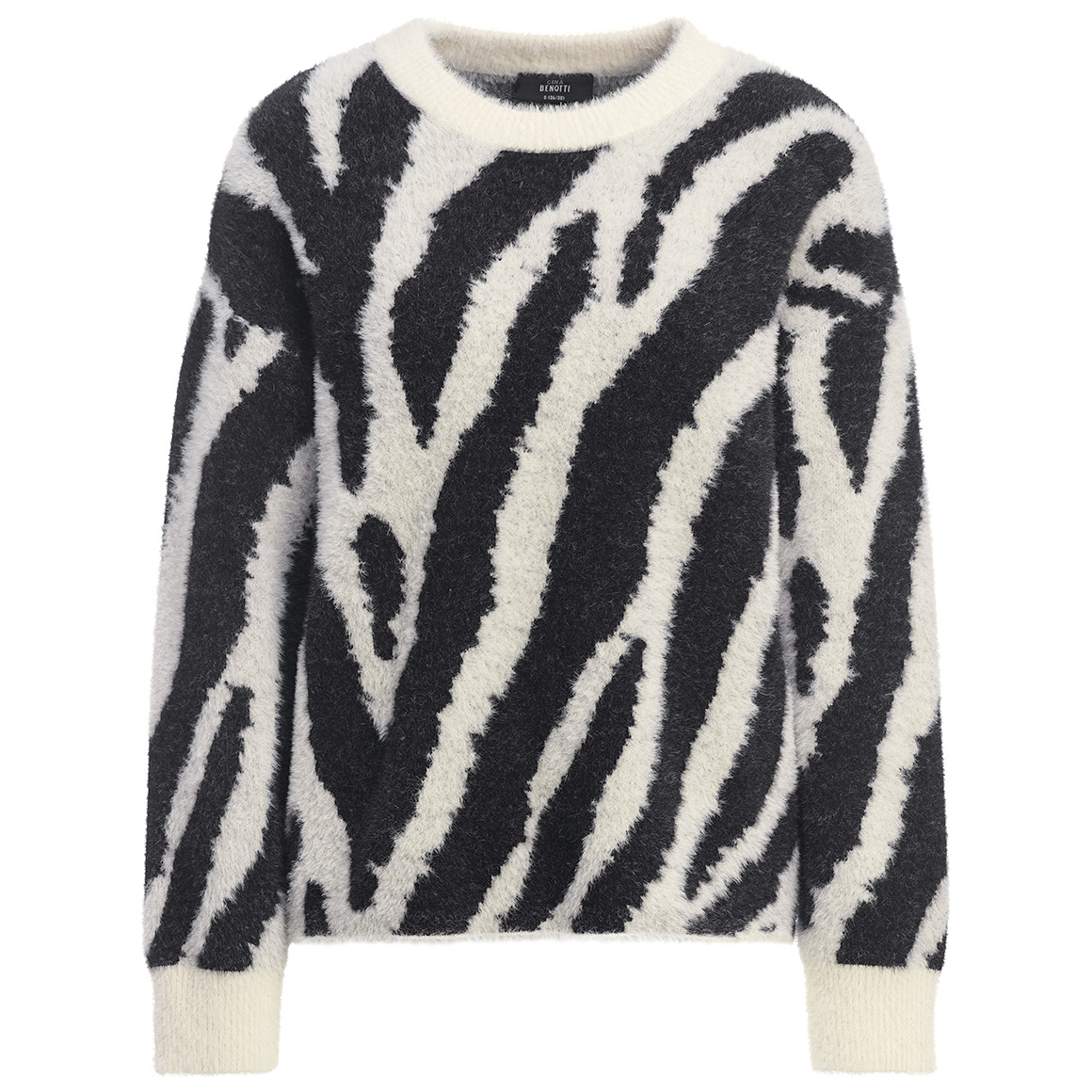 Gebreide trui met dierenprint Dames