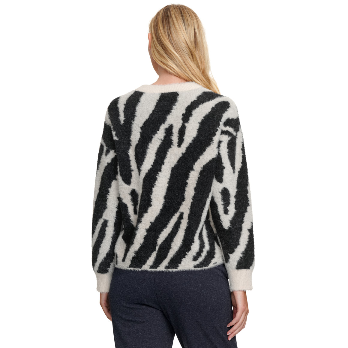 Gebreide trui met dierenprint Dames