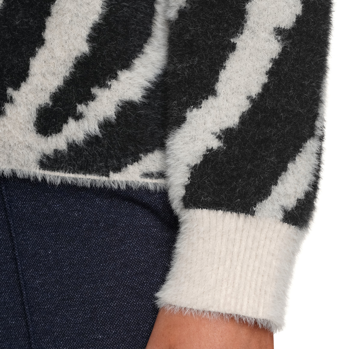 Gebreide trui met dierenprint Dames