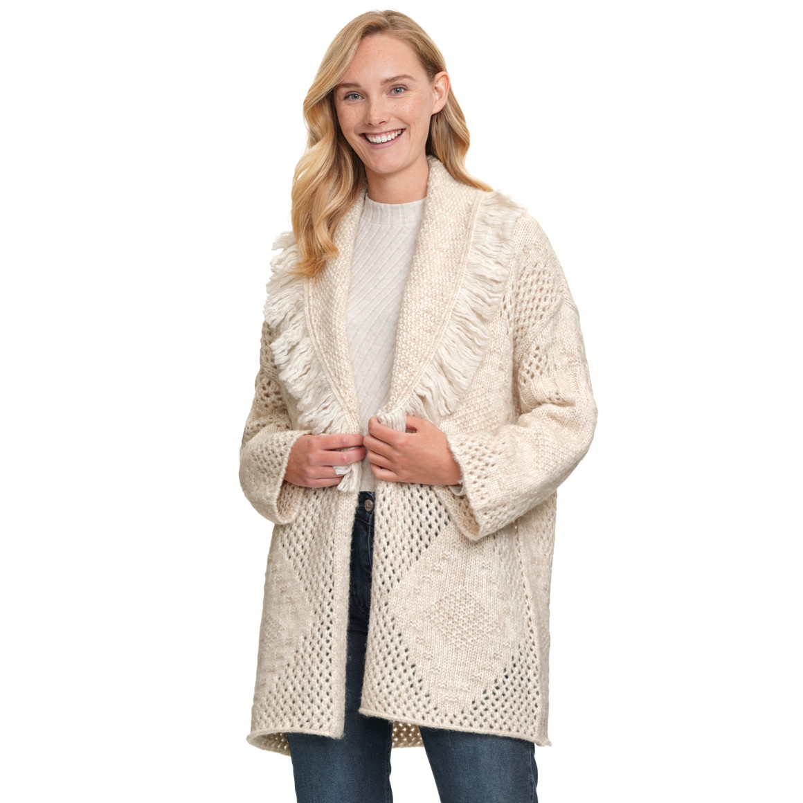 Damesvest met franjes