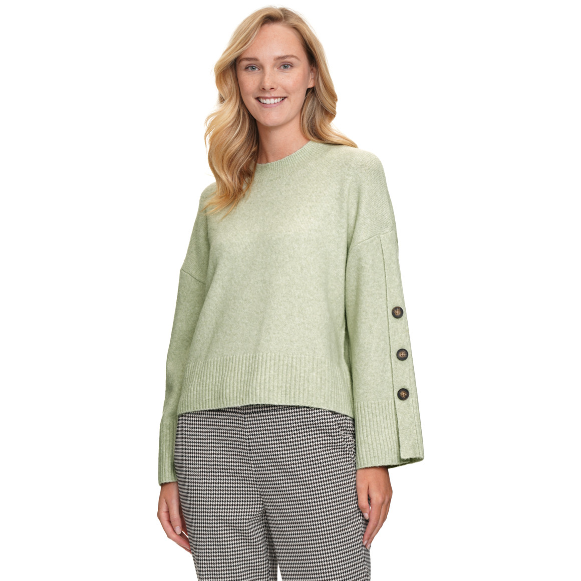 Dames gebreide trui met sierknopen