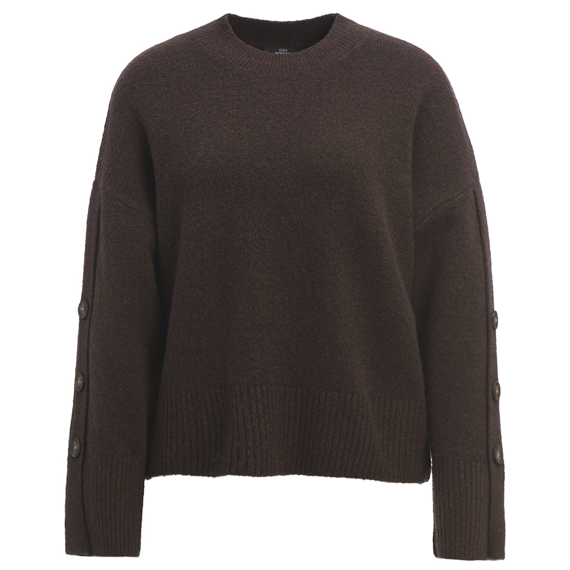 Dames gebreide trui met sierknopen