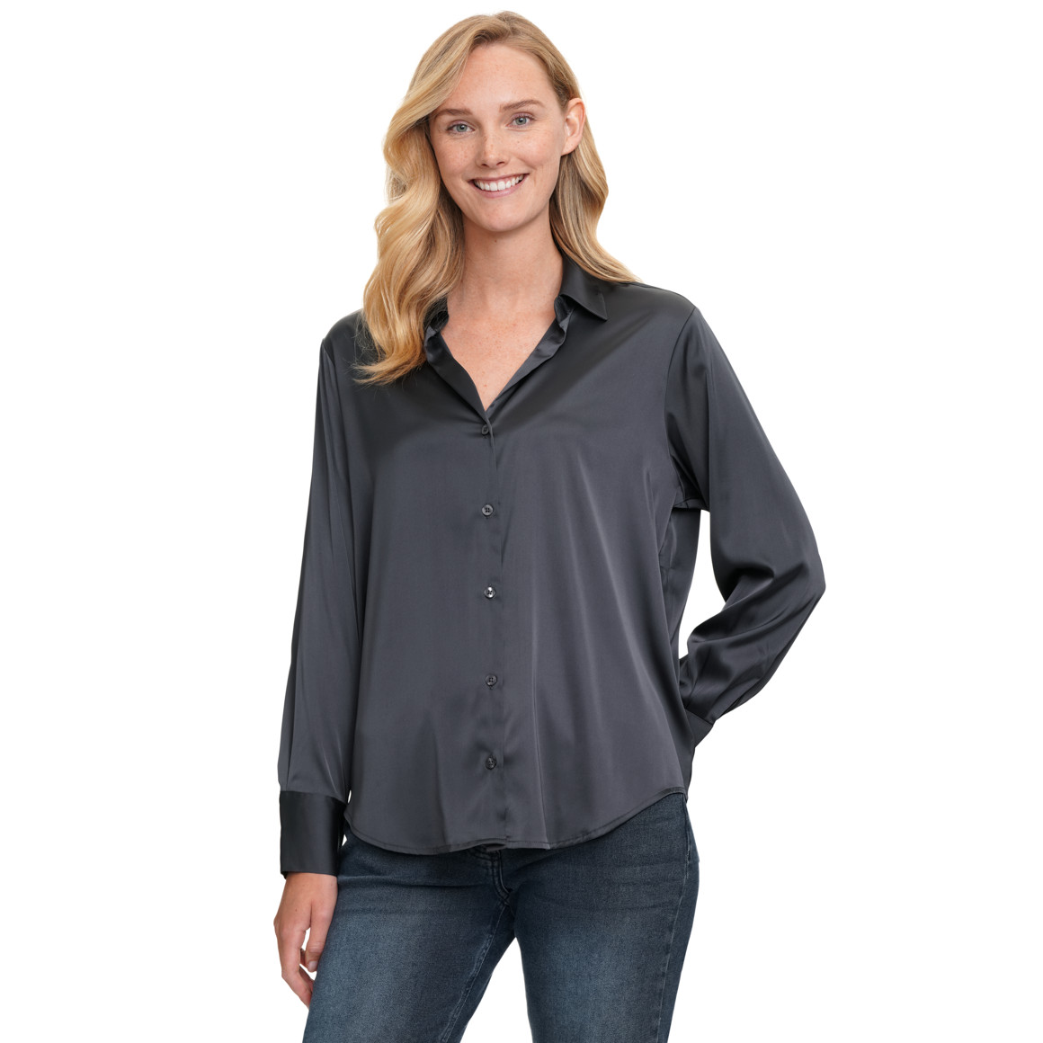Damesblouse met satijnlook