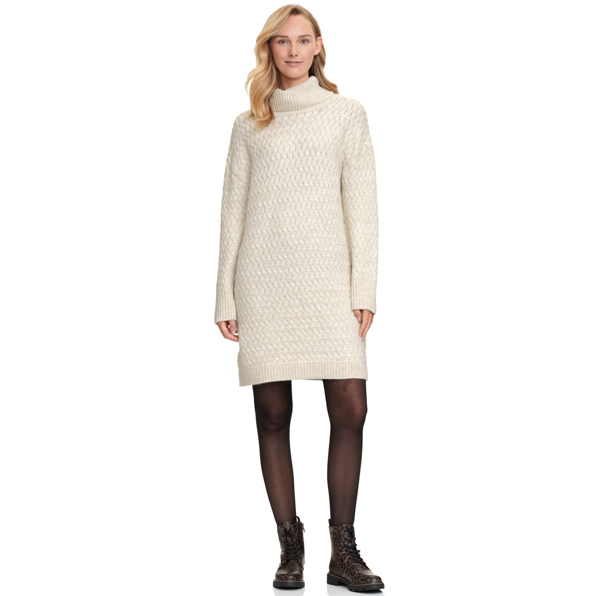 Dames gebreide jurk met col