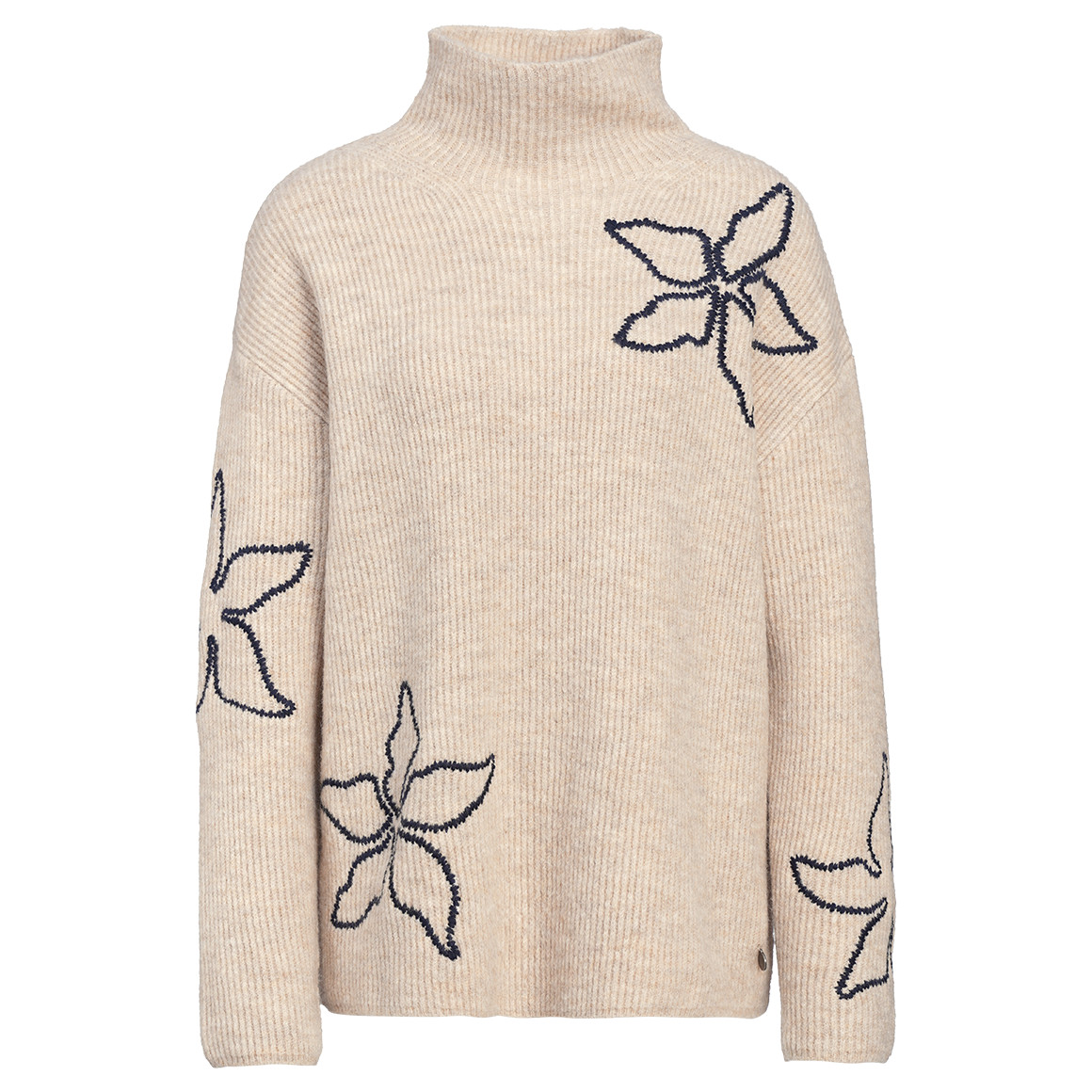 Gebreide damestrui met borduursel