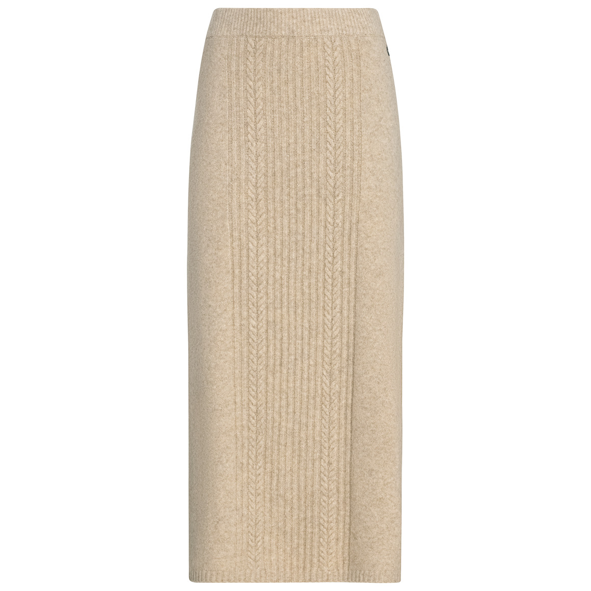 Gebreide damesrok met kabelpatroon