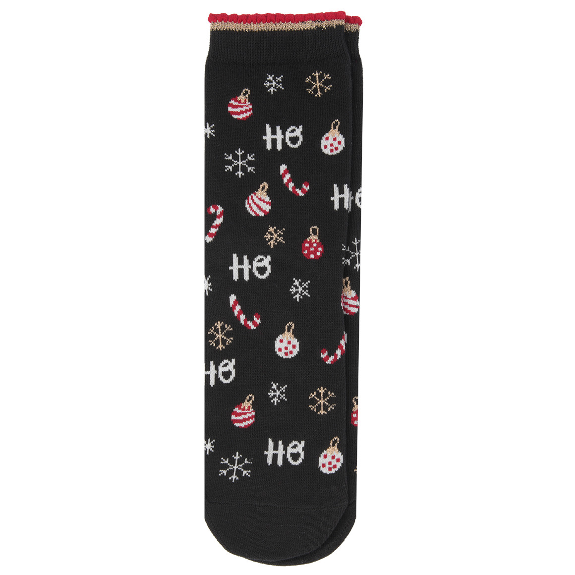 1 paar Kerstsokken met glitter voor Dames