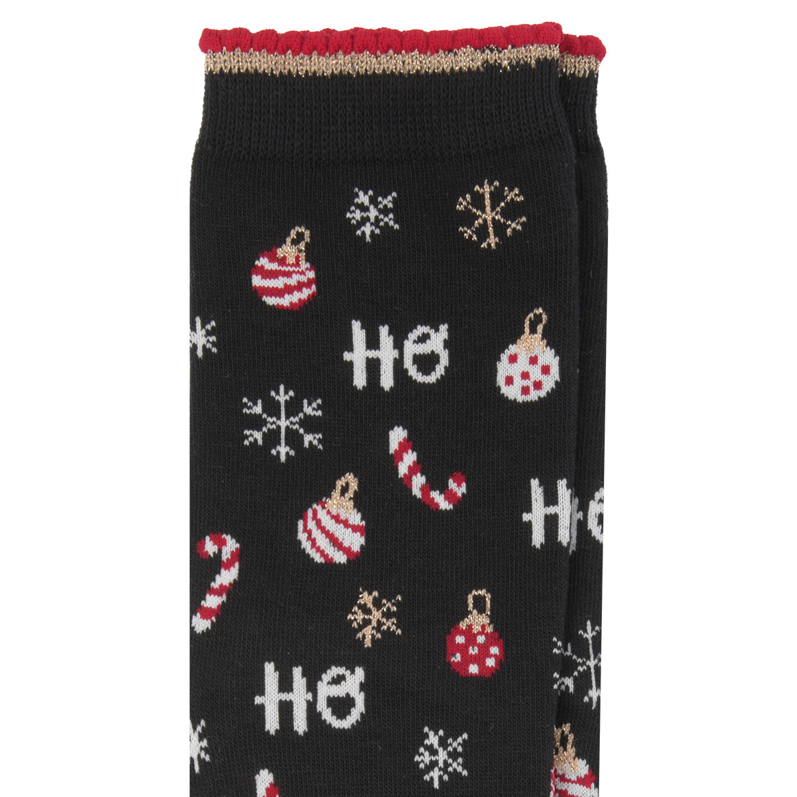 1 paar Kerstsokken met glitter voor Dames