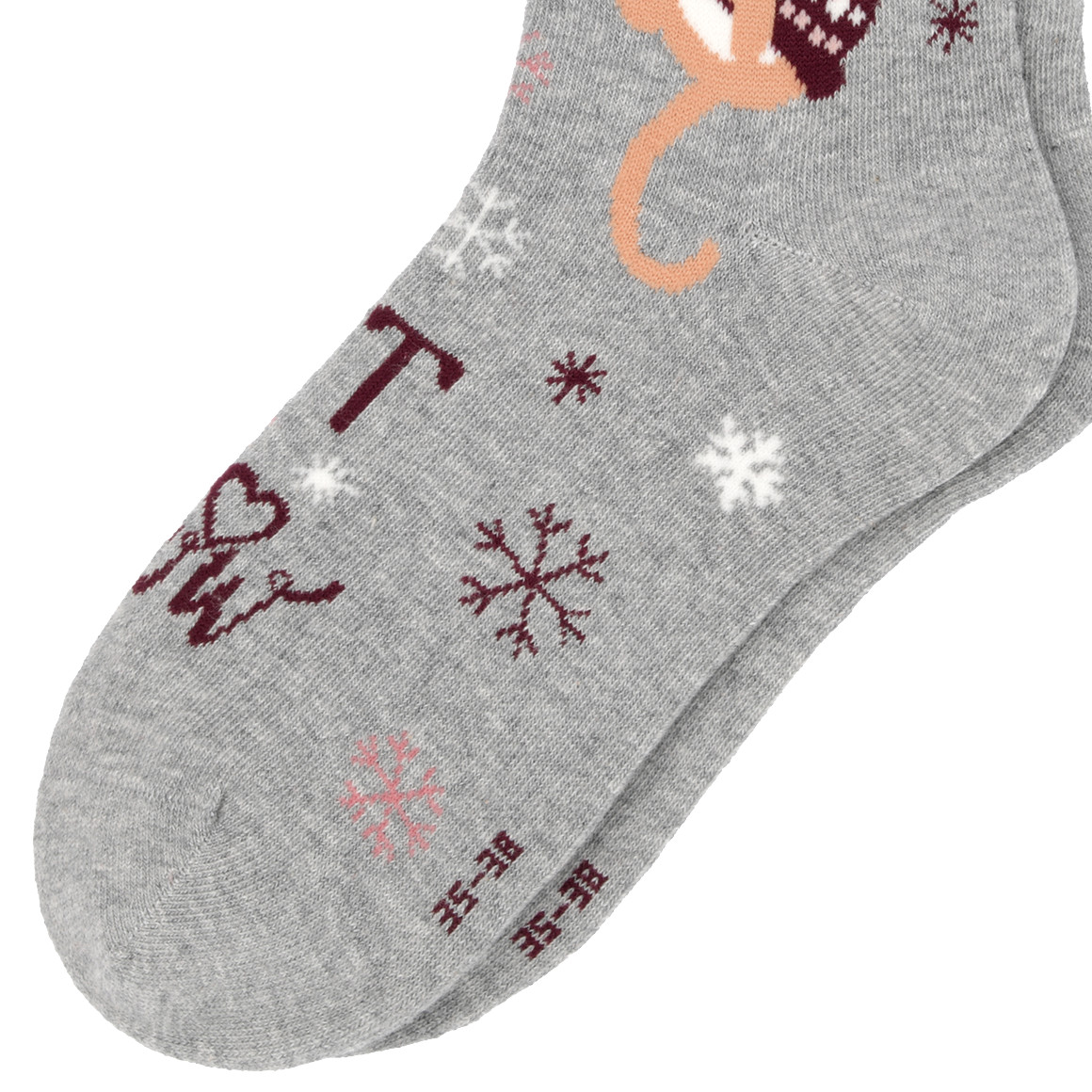 1 Paar Damen Weihnachtssocken mit Maus-Motiv