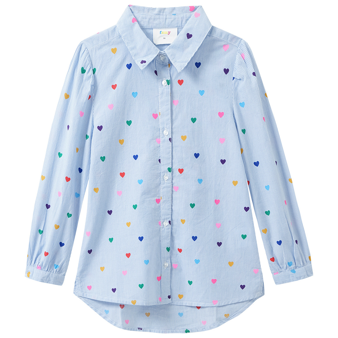 Meisjes shirt blouse met hart all-over