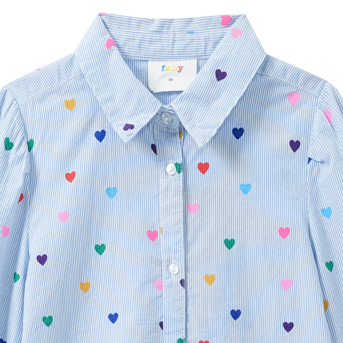 Meisjes shirt blouse met hart all-over