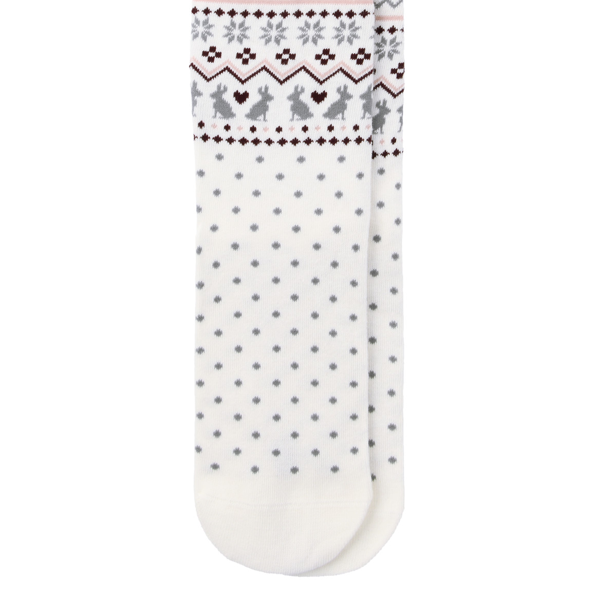 1 Paar Damen Kniestrümpfe mit Norweger-Muster