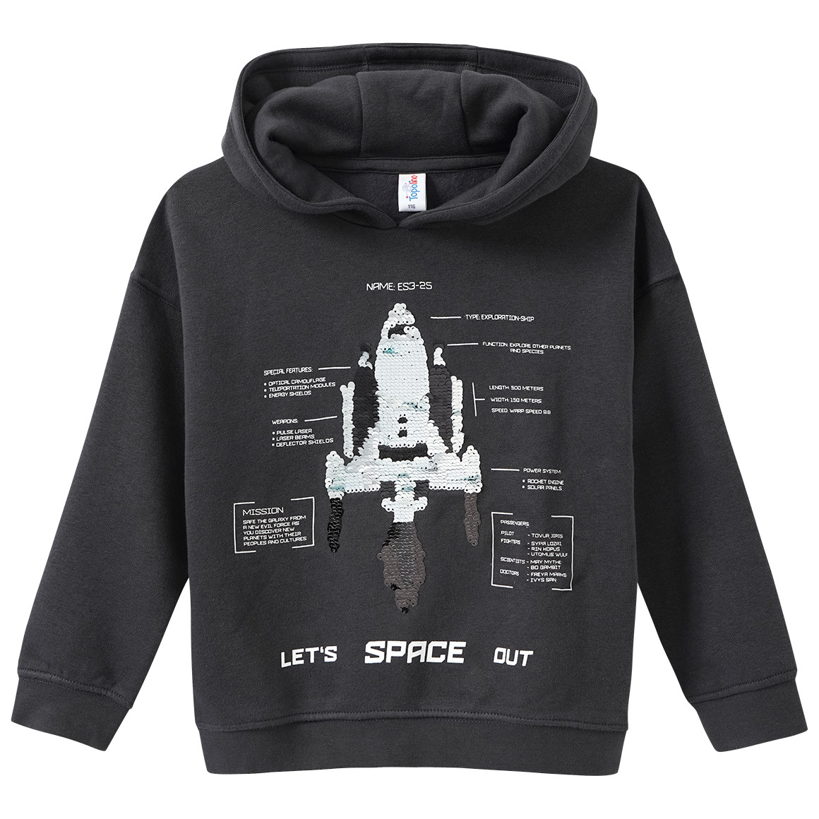 Jungen Hoodie mit Wendepailletten