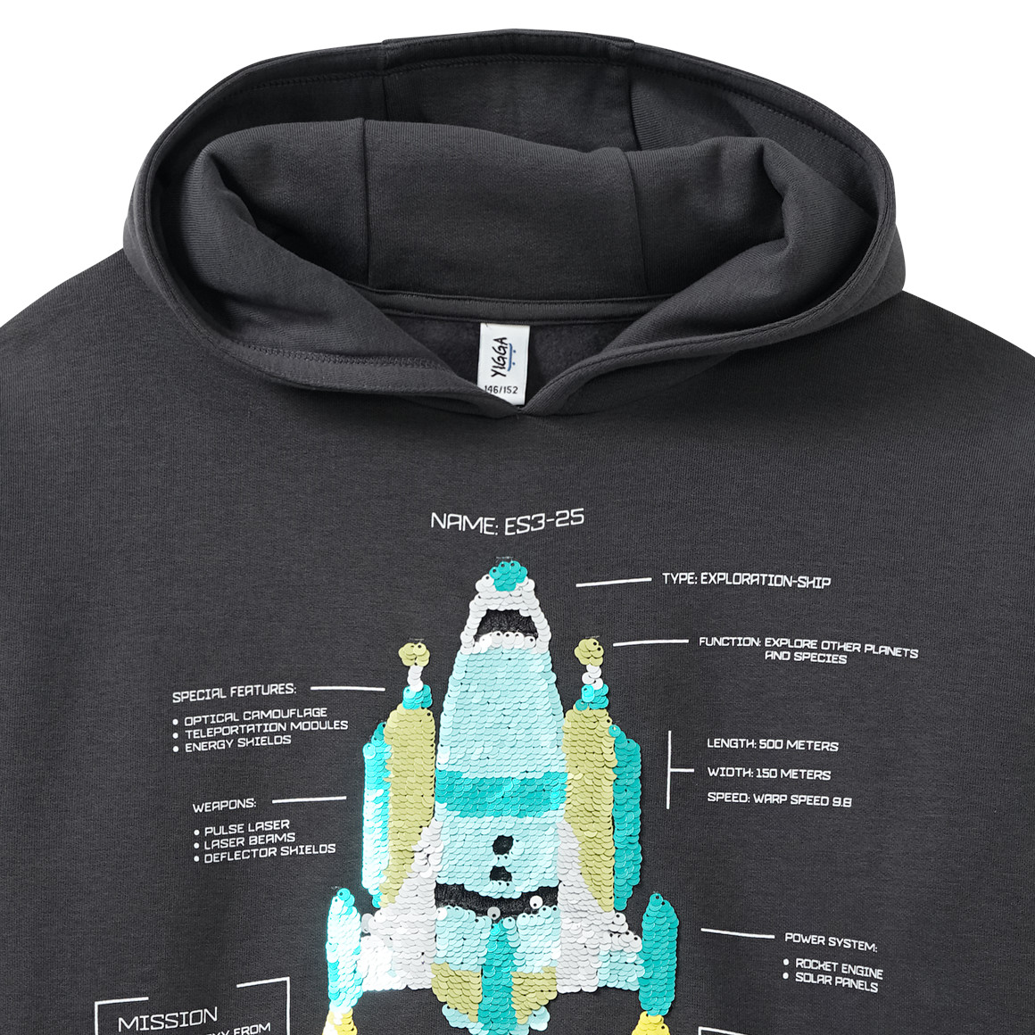 Jungen Hoodie mit Wendepailletten
