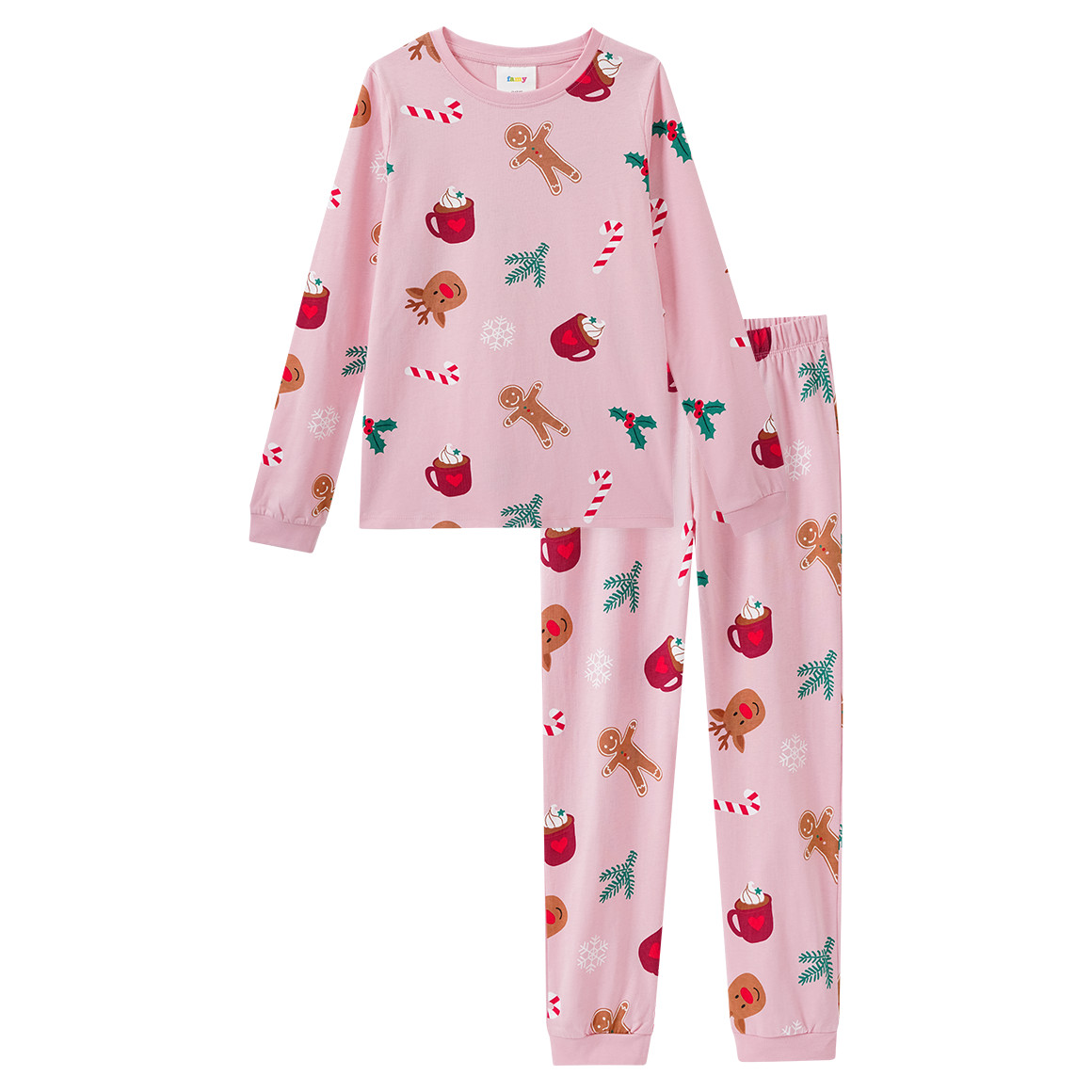 Meisjes' kerstpyjama met prints