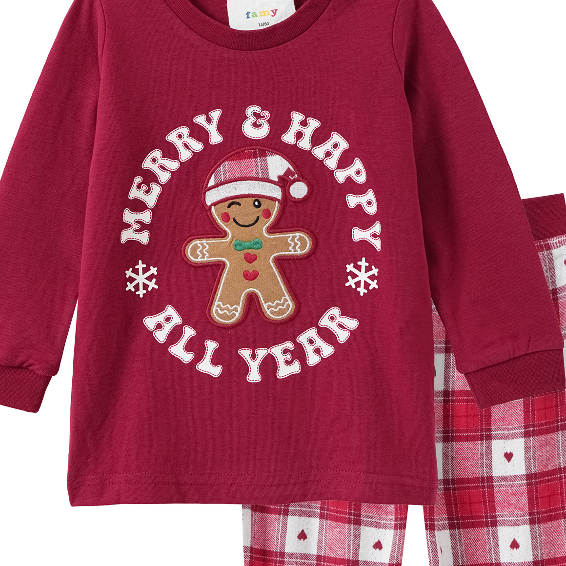 Baby kerstpyjama met appliqué