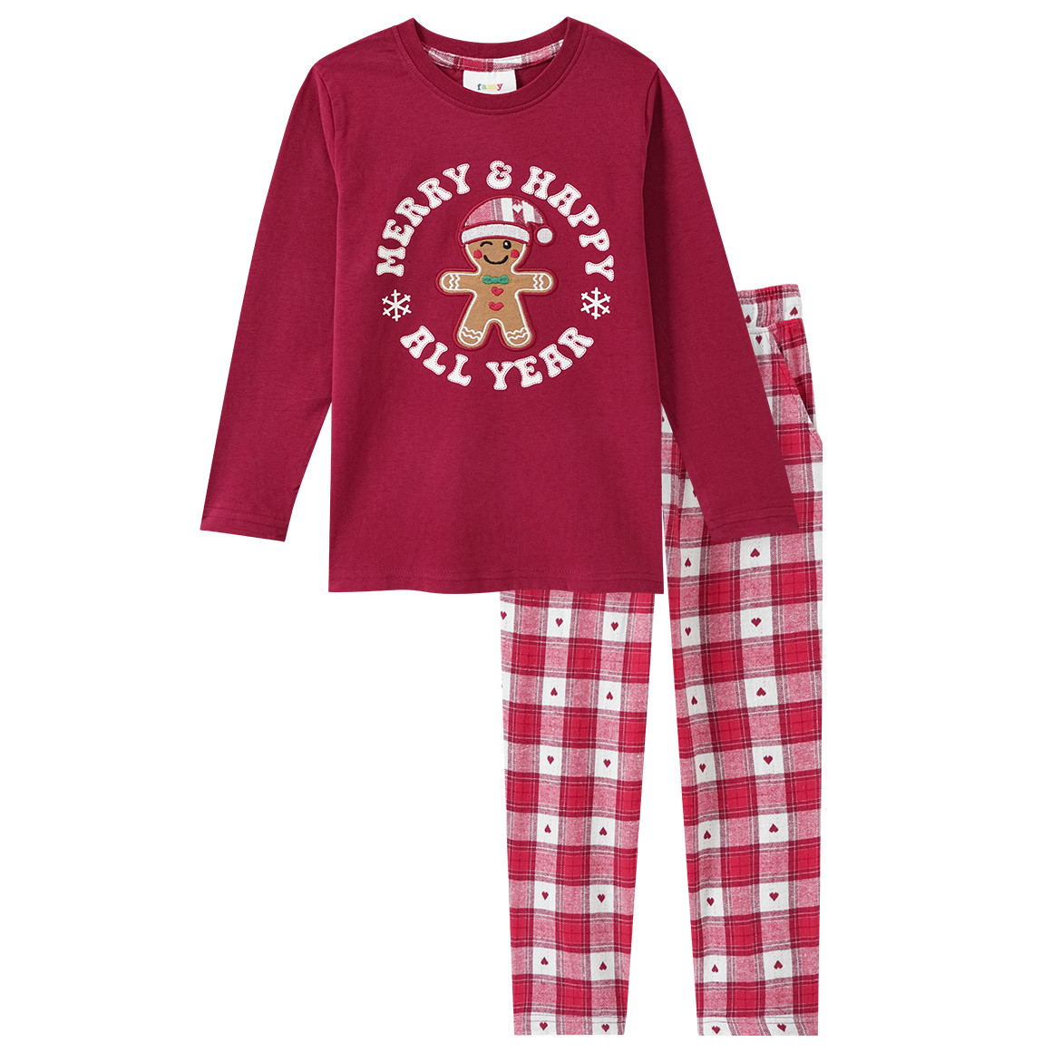 Meisjes' kerstpyjama met appliqué