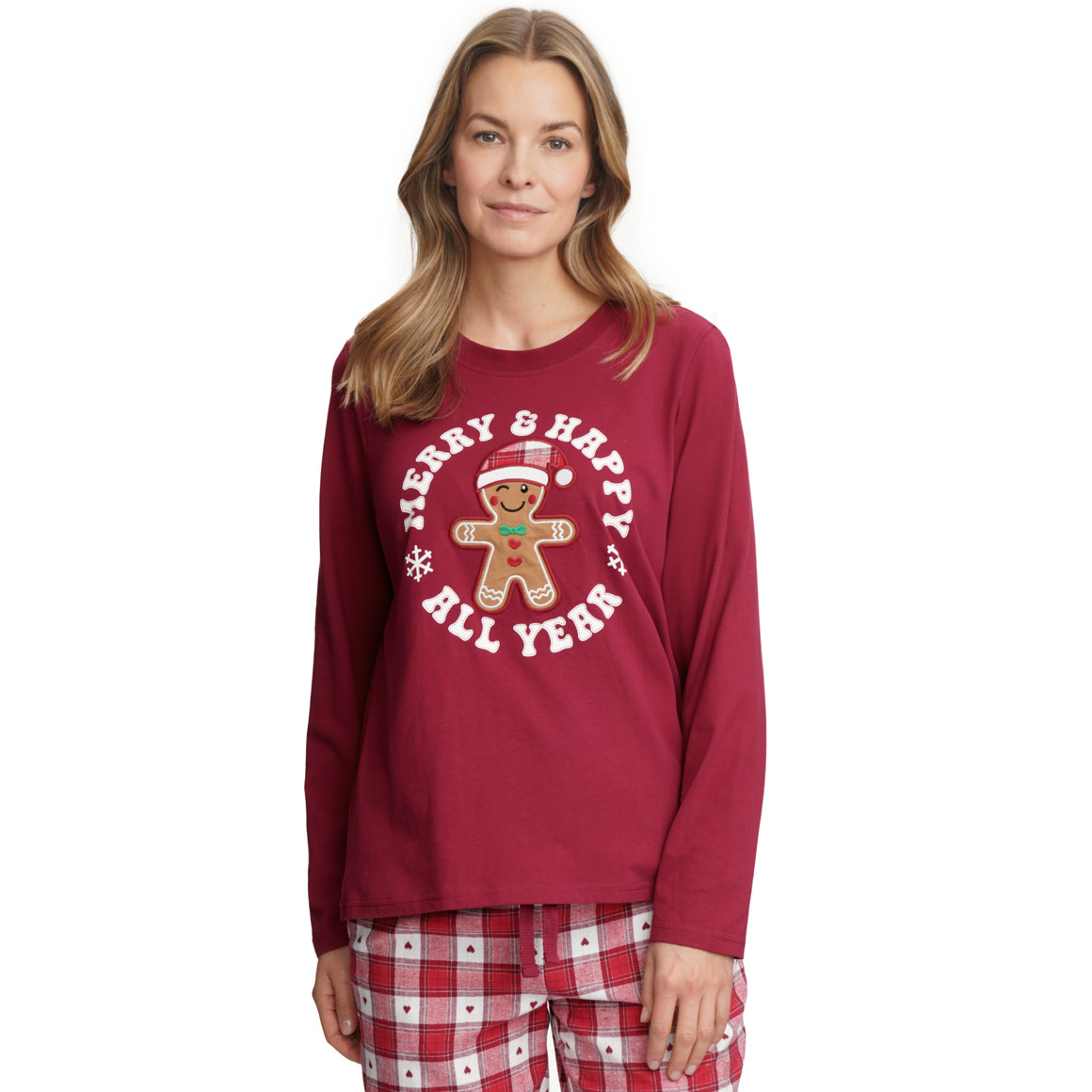 Kerstpyjama Dames met applicatie