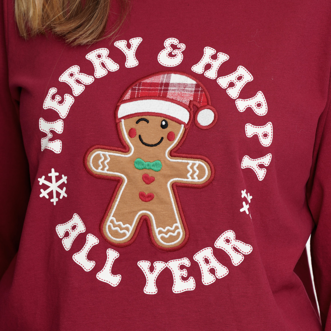 Kerstpyjama Dames met applicatie