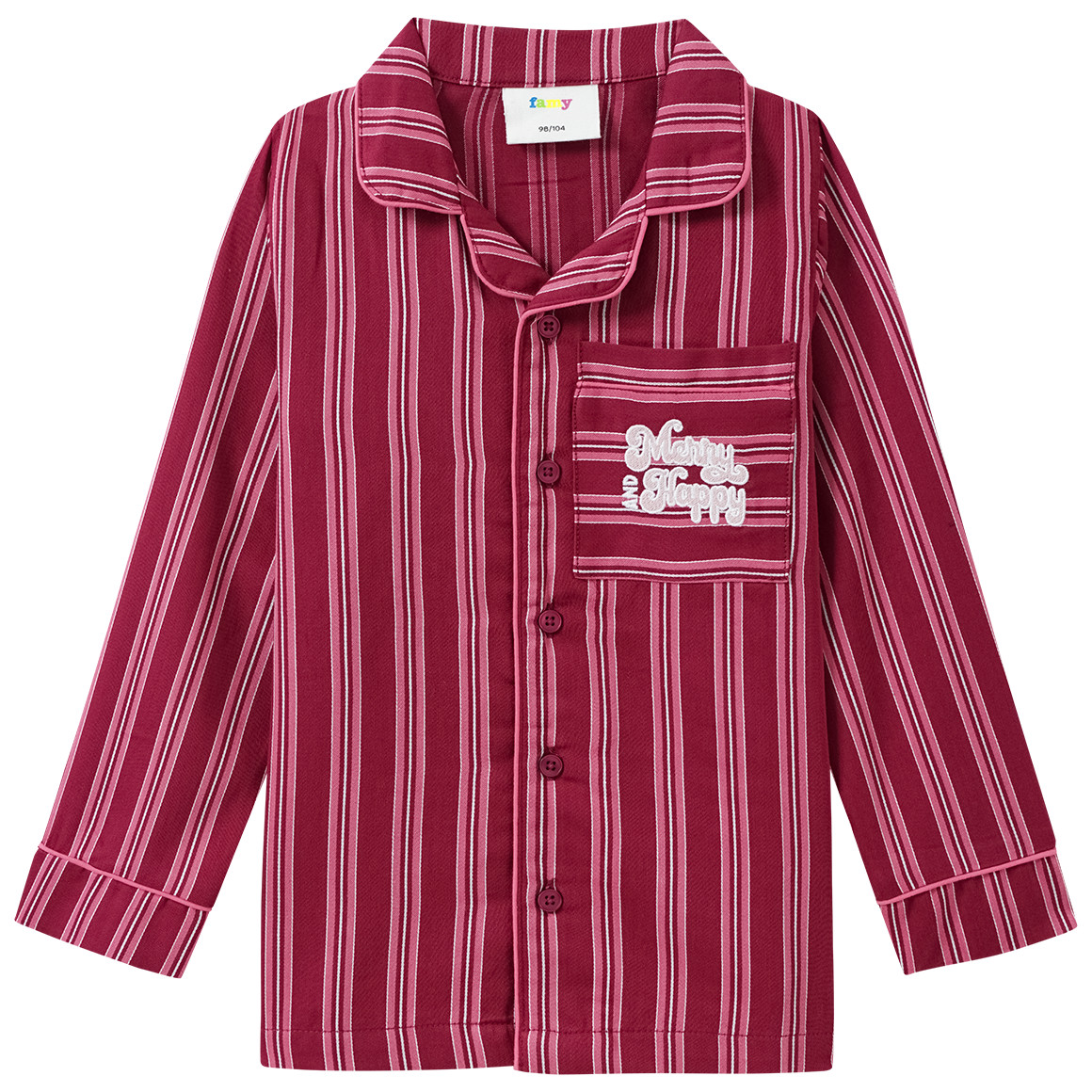 Meisjes' kerstpyjama met strepen