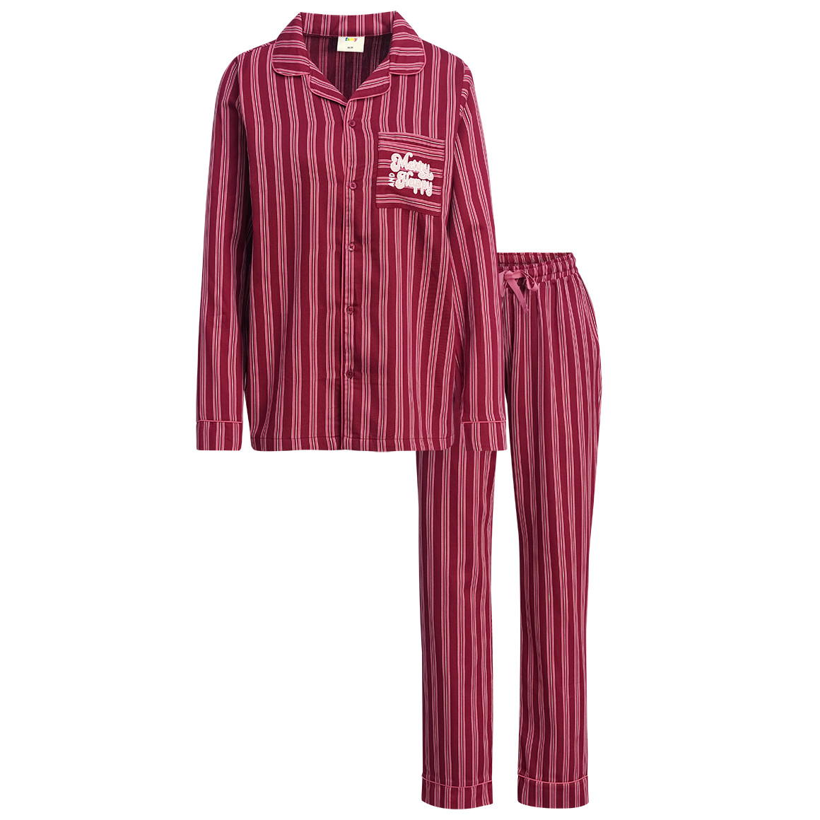 Dames kerstpyjama met strepen