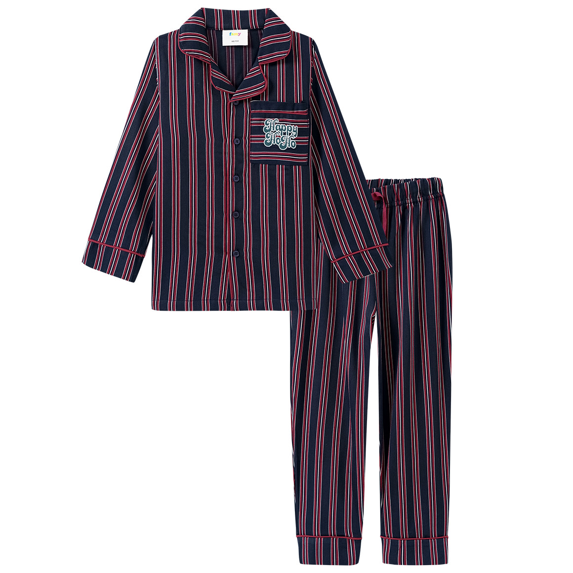 Kerstpyjama jongens met strepen