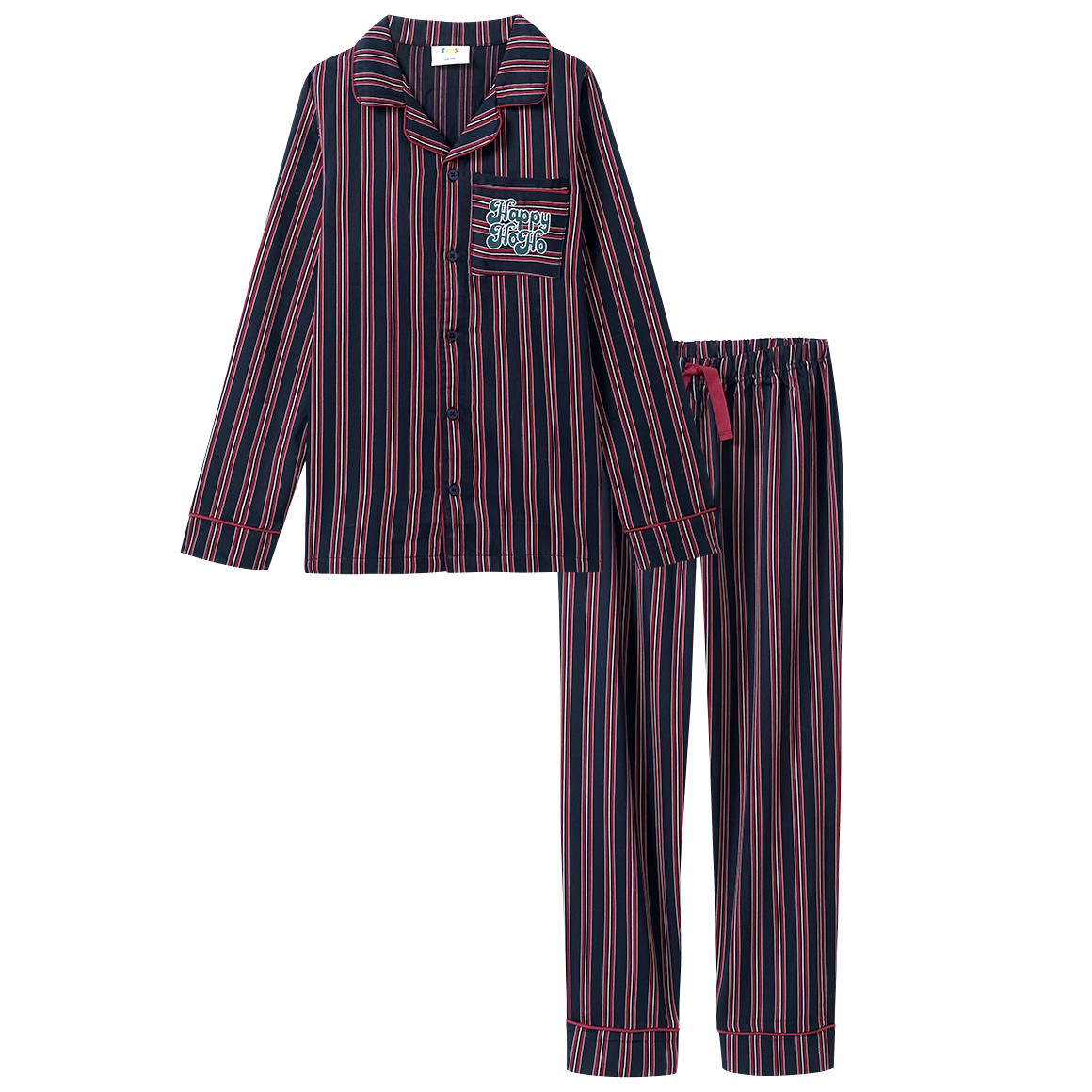 Jungen Weihnachtsschlafanzug mit Streifen