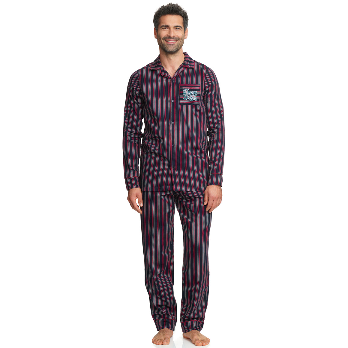 Heren Kerstpyjama met strepen