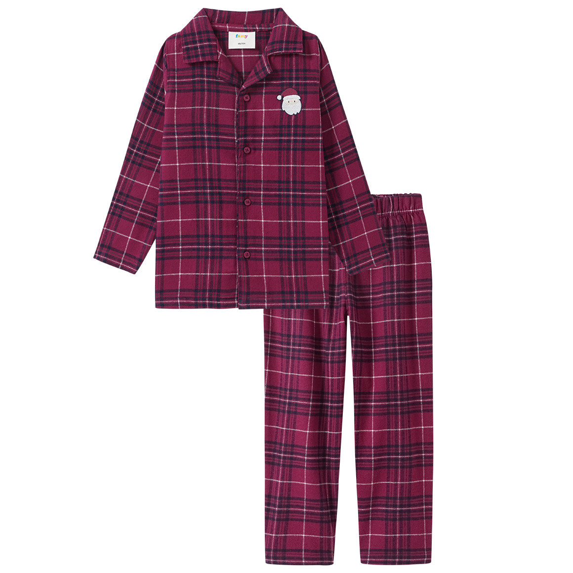 Kerstpyjama met borduursel voor kinderen