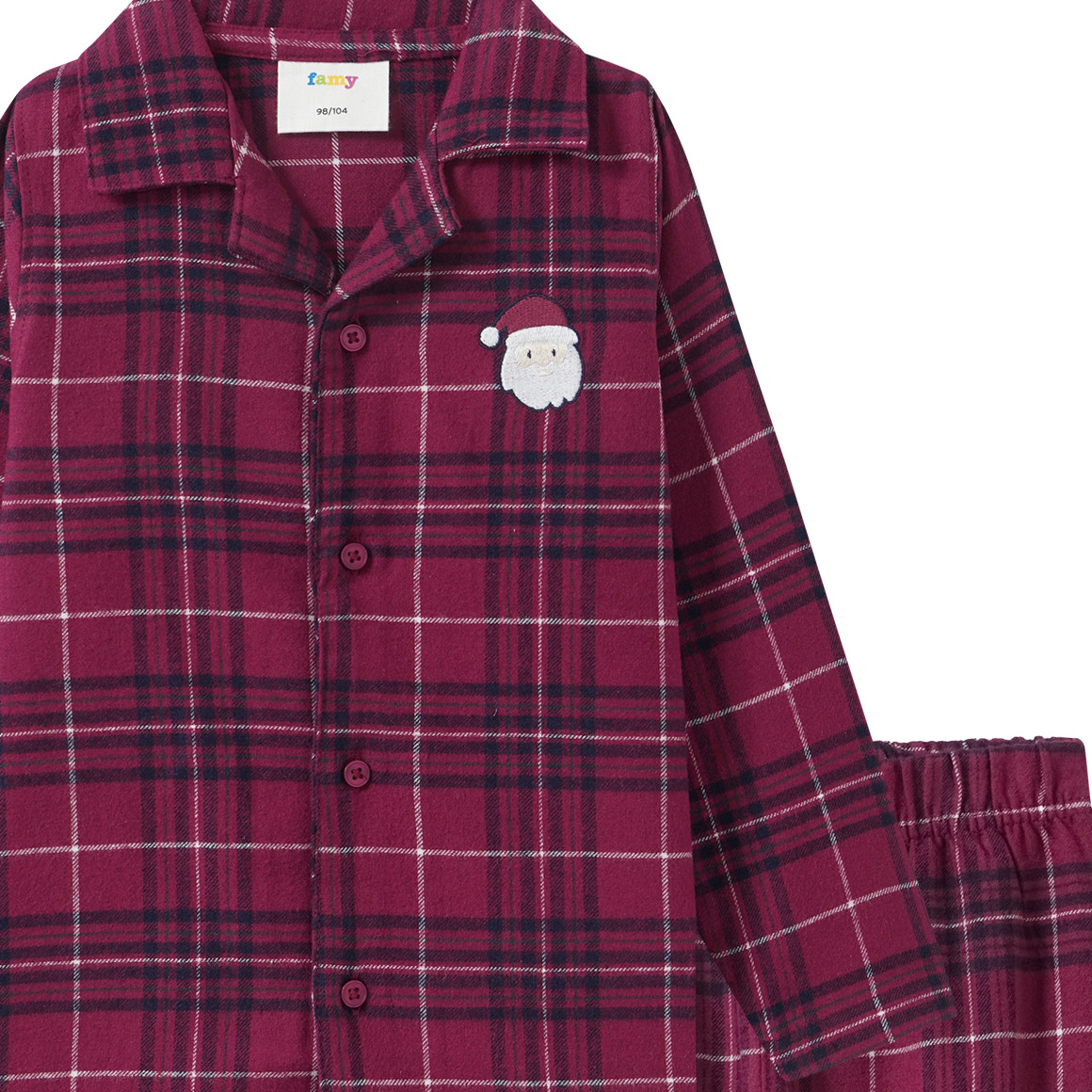 Kerstpyjama met borduursel voor kinderen