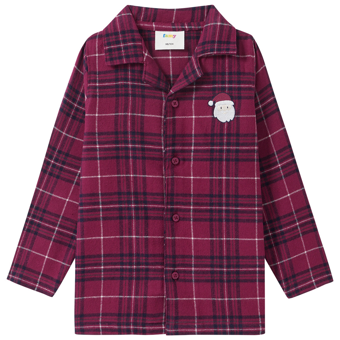 Kerstpyjama met borduursel voor kinderen