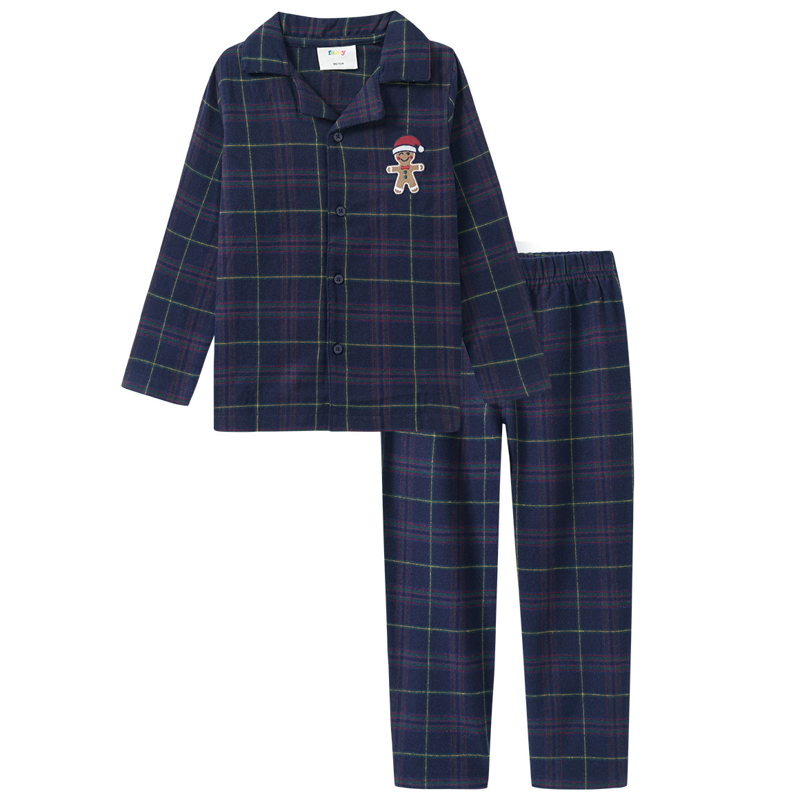 Kerstpyjama met borduursel voor kinderen