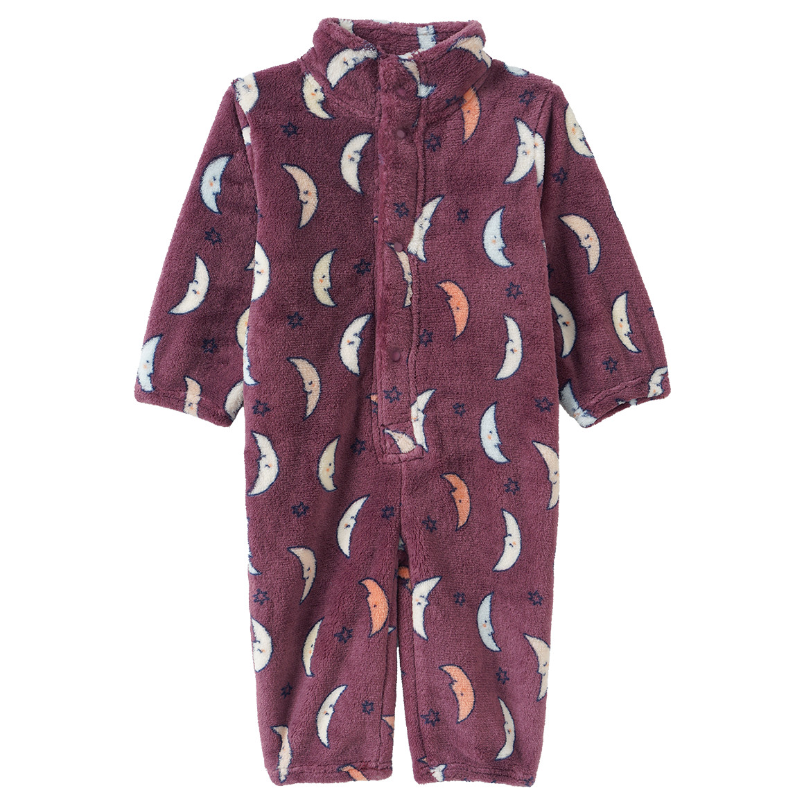 Newborn Fleeceoverall mit Mond-Allover