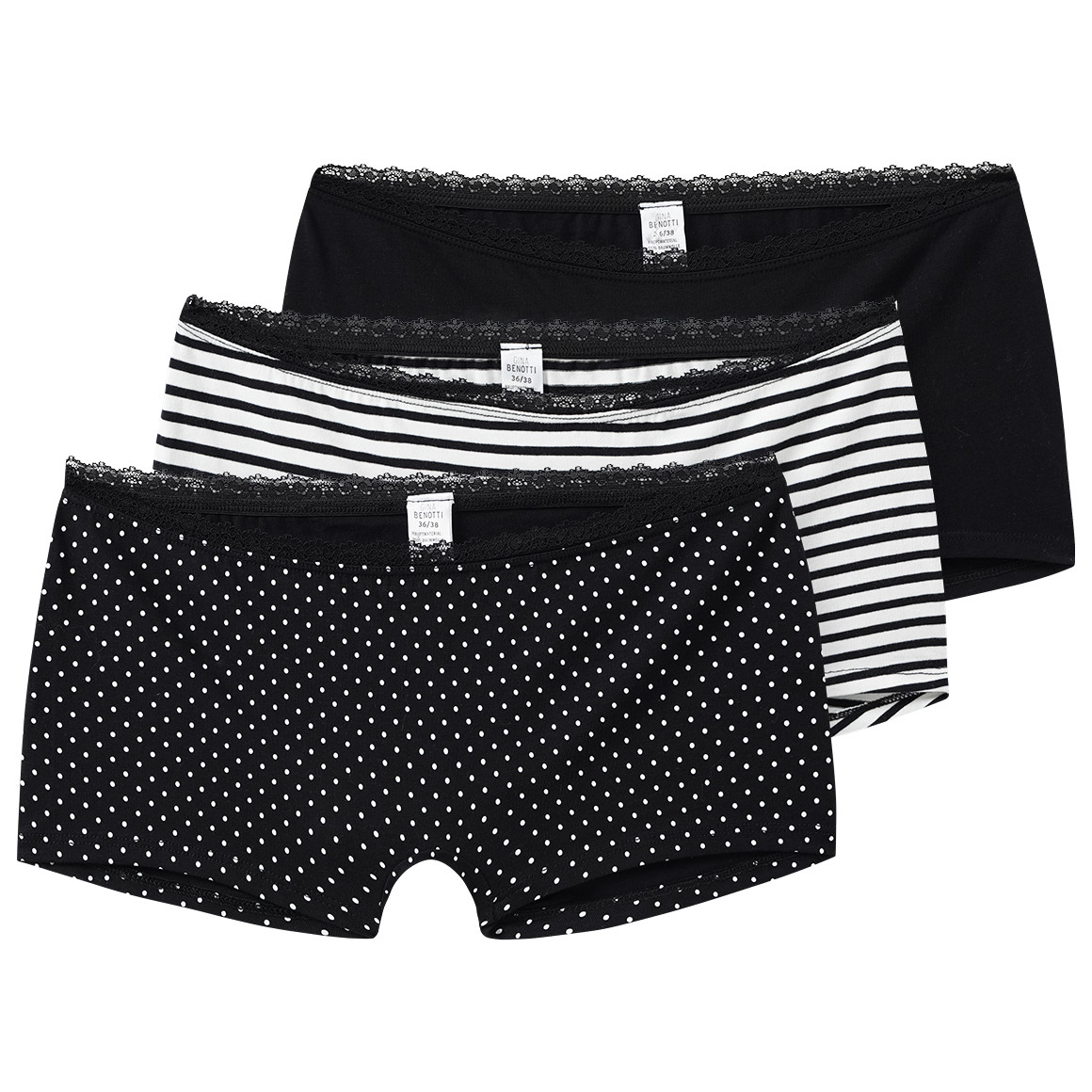 3 Dames Shorts met kant