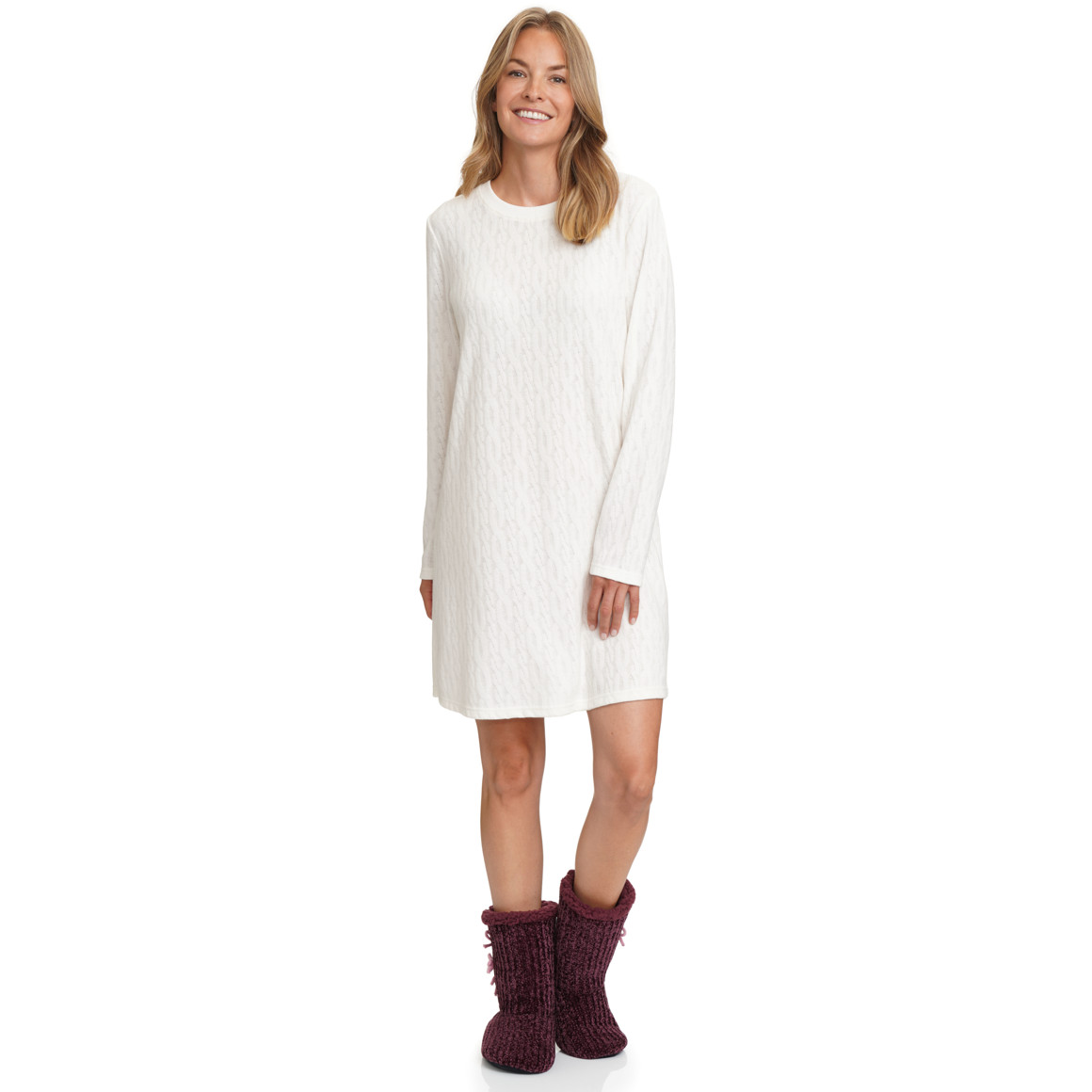 Nachthemden voor dames met fijn kabelpatroon