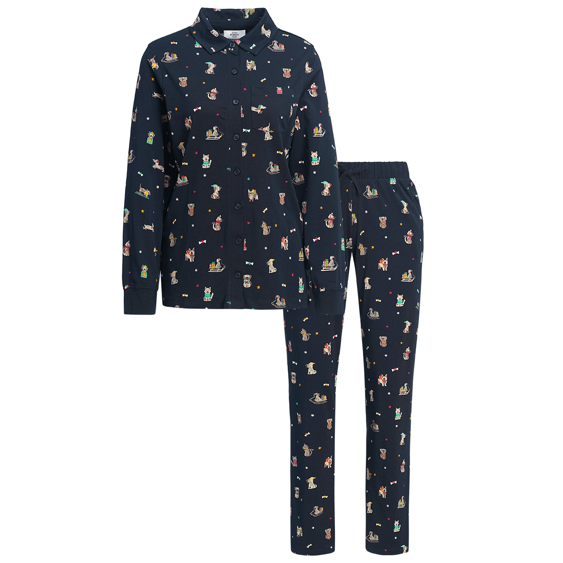 Dames pyjama met Kerst dessin