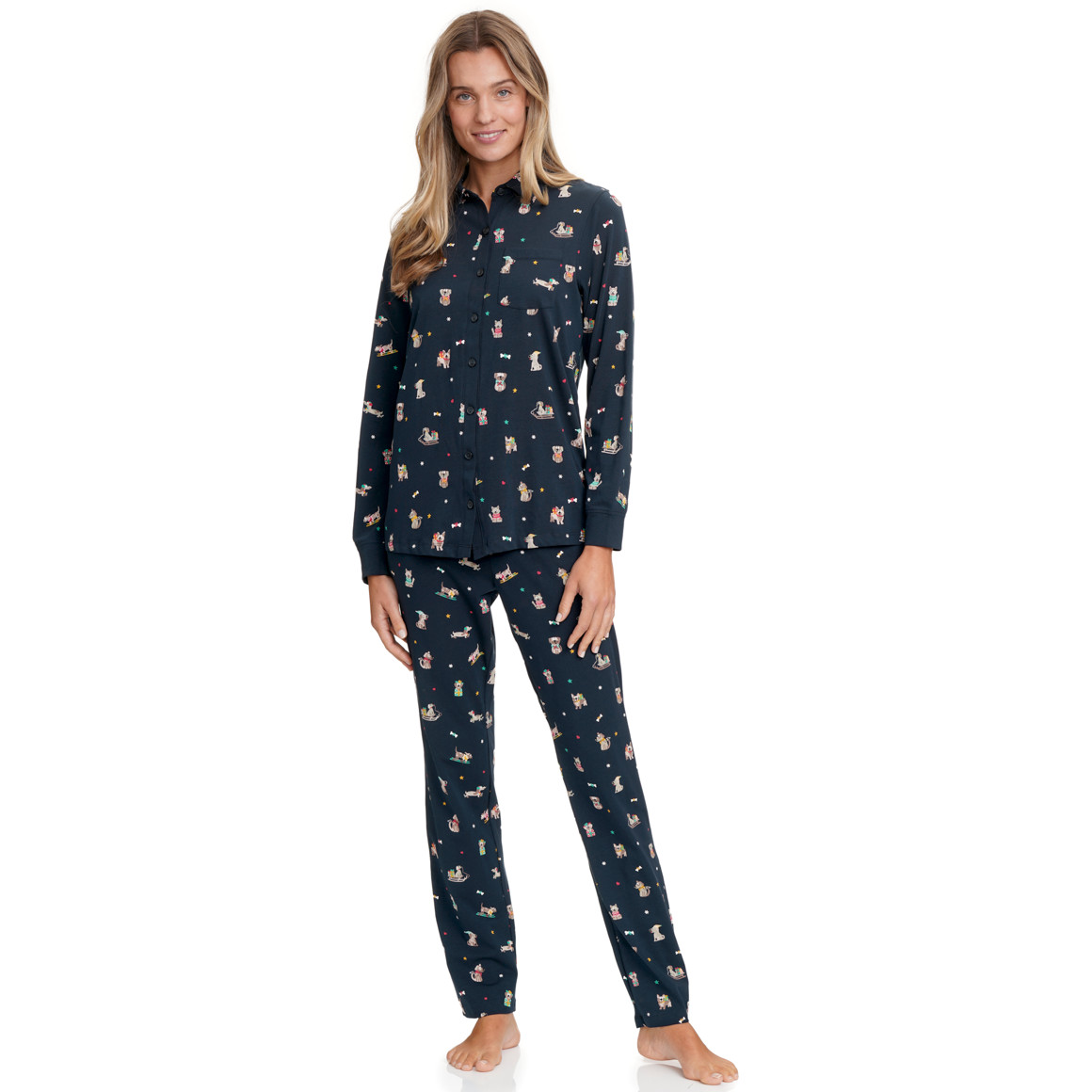 Dames pyjama met Kerst dessin
