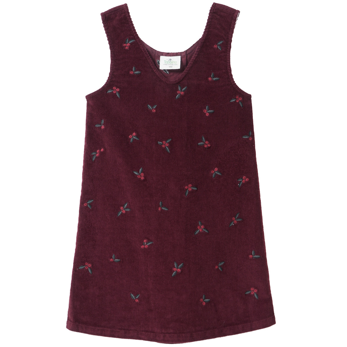 Mädchen Cordkleid mit Stickerei