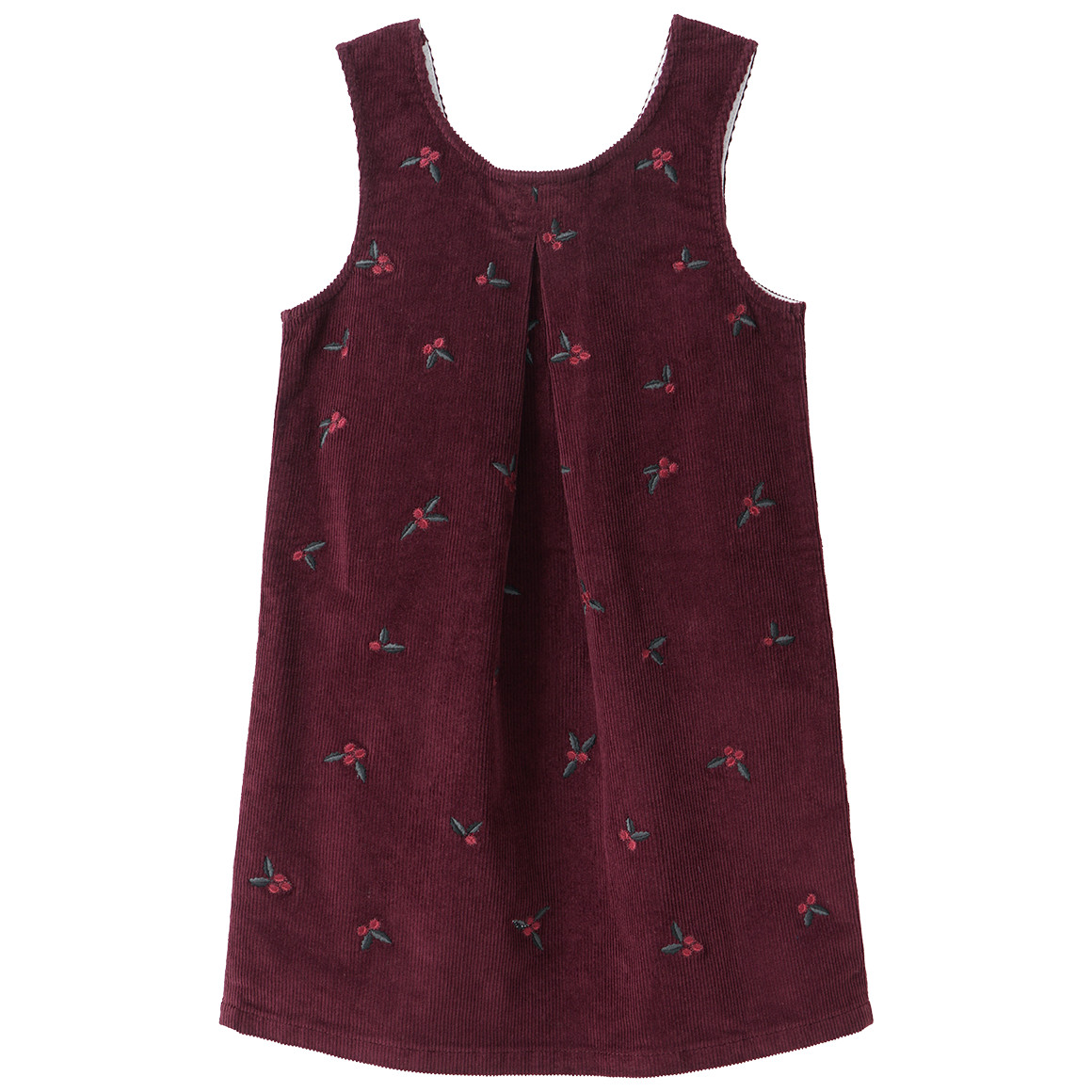 Mädchen Cordkleid mit Stickerei