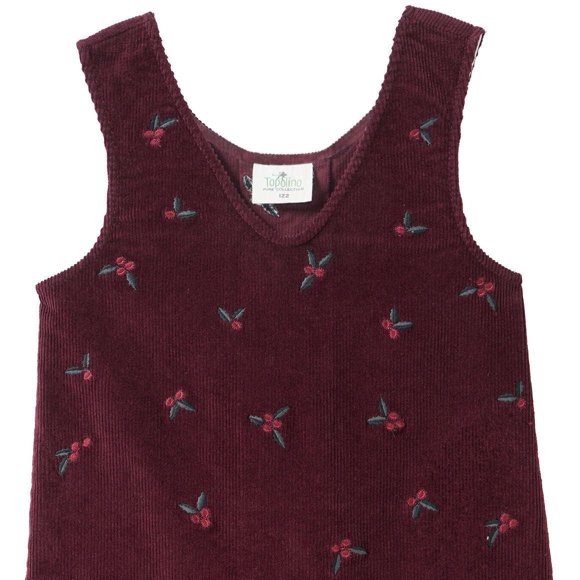 Mädchen Cordkleid mit Stickerei