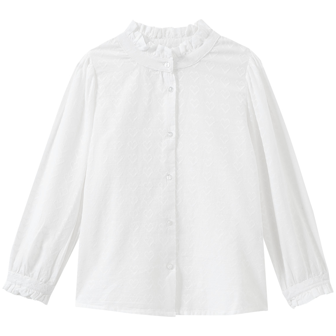 Mädchen Bluse mit Herz-Stickereien