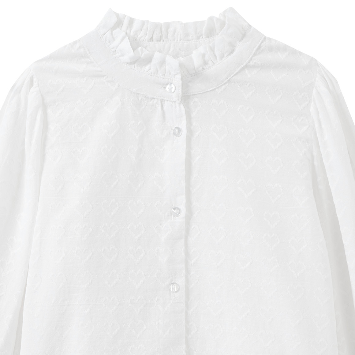 Mädchen Bluse mit Herz-Stickereien