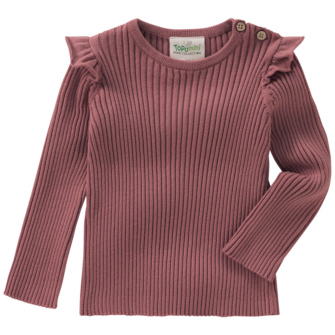 Gebreid babyhemd met geribde textuur