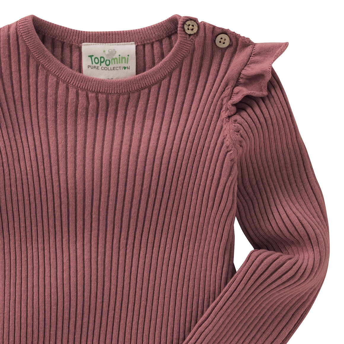 Gebreid babyhemd met geribde textuur