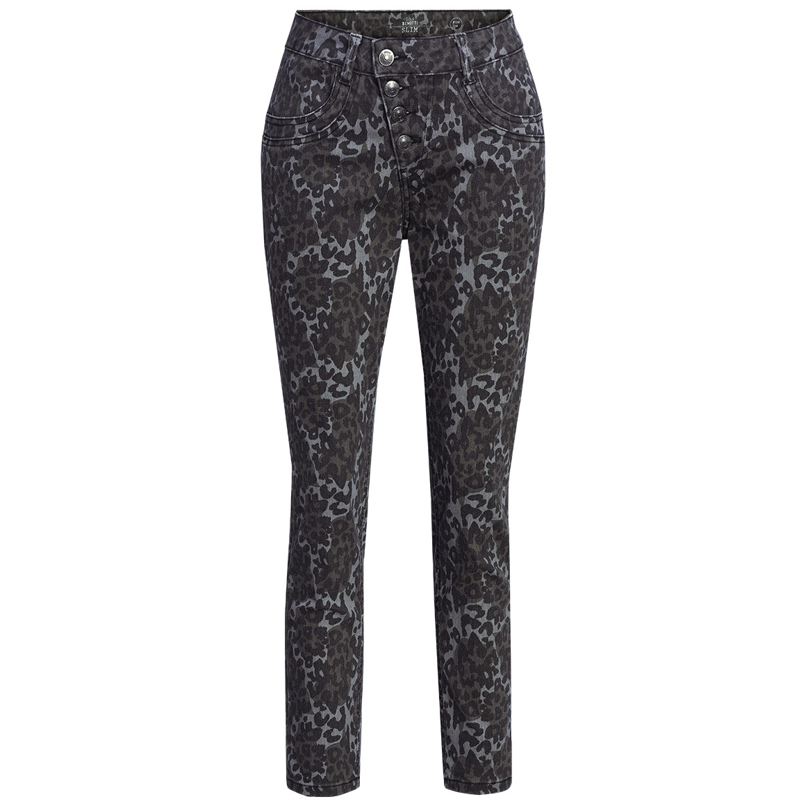 Damen Slim-Jeans im Leo-Look