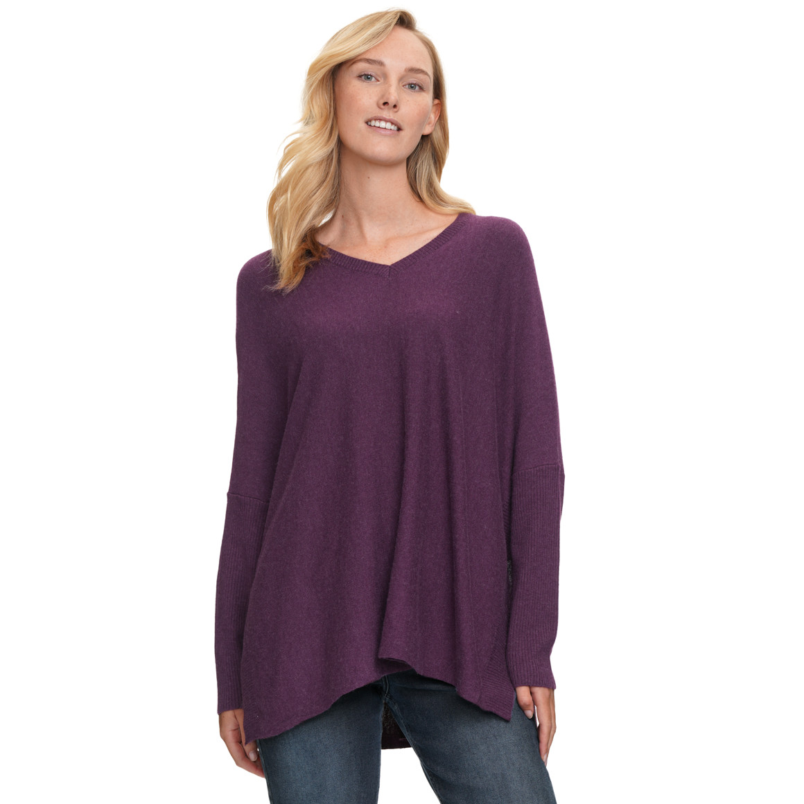 Damen Woll-Pullover mit V-Ausschnitt