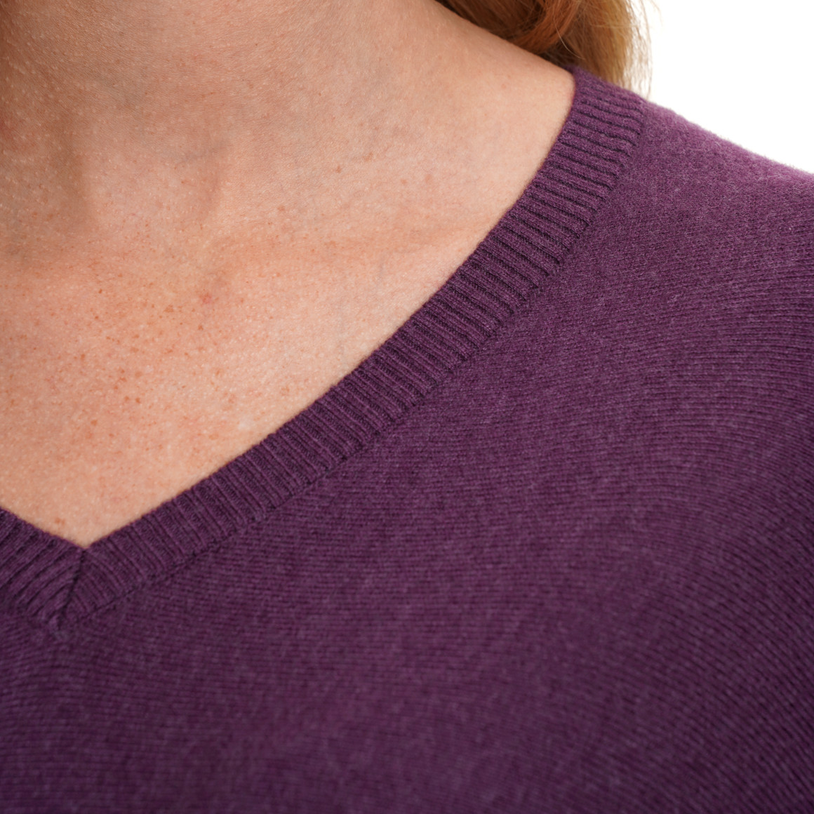 Damen Woll-Pullover mit V-Ausschnitt