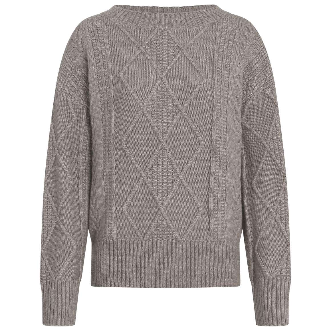 Damen Strickpullover mit Zopfmuster