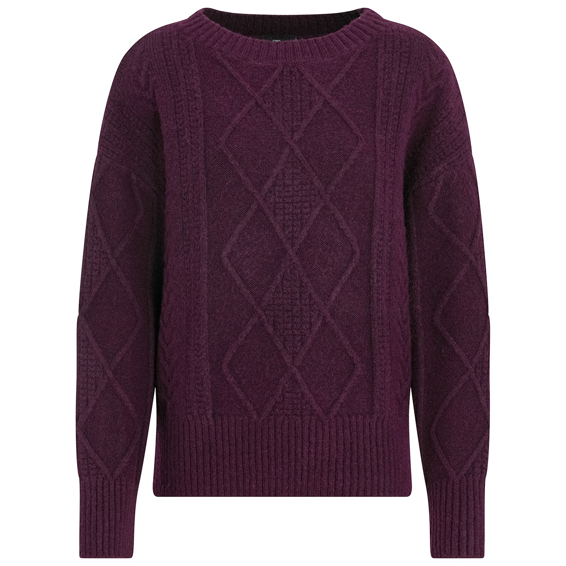 Damen Strickpullover mit Zopfmuster