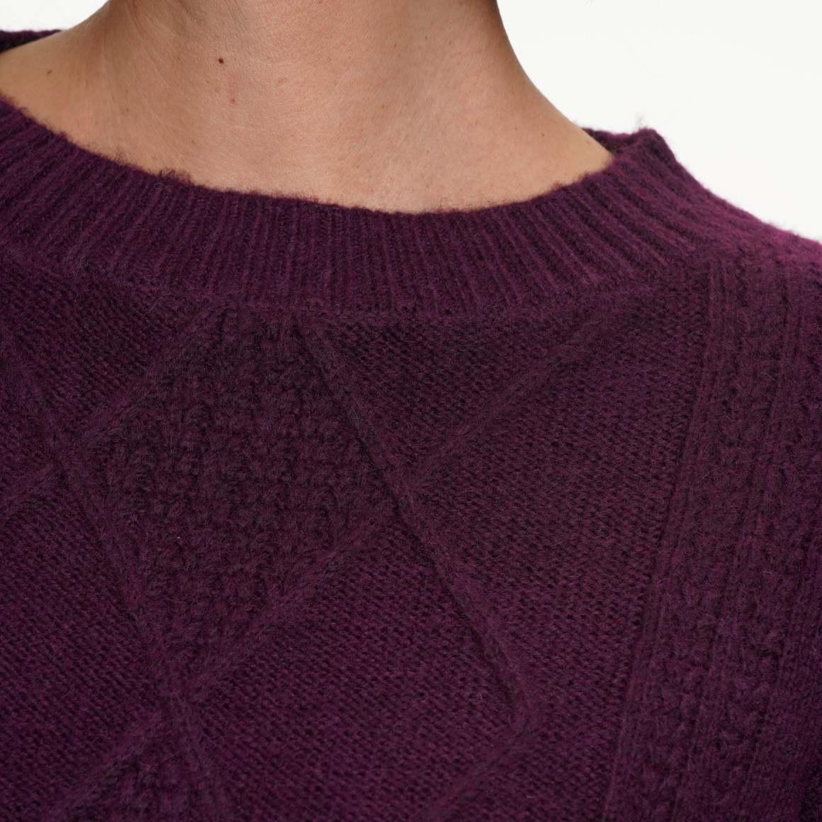 Damen Strickpullover mit Zopfmuster